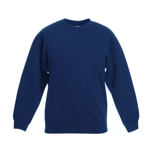Gyerek Pulóver  Hosszú ujjú Fruit of the Loom Classic Set-In Sweat Kids   Király kék   urespolo