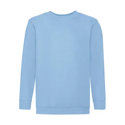 Gyerek Pulóver  Hosszú ujjú Fruit of the Loom Classic Set-In Sweat Kids   Ég kék   urespolo.hu