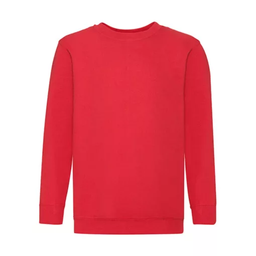 Gyerek Pulóver  Hosszú ujjú Fruit of the Loom Classic Set-In Sweat Kids   Piros   urespolo.hu