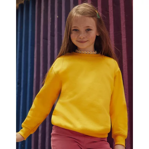 Gyerek hosszú ujjú pulóver Fruit of the Loom Kids\' Classic Set-In Sweat 164 (14-15), Vintage He