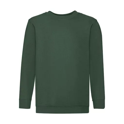 Gyerek Pulóver  Hosszú ujjú Fruit of the Loom Classic Set-In Sweat Kids   Sötétzöld   urespolo.