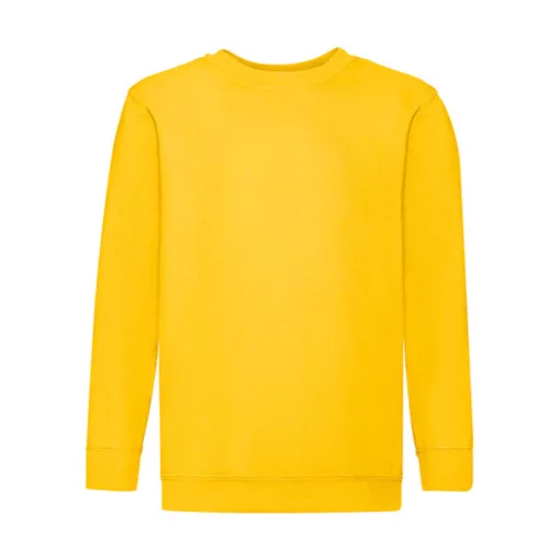 Gyerek Pulóver  Hosszú ujjú Fruit of the Loom Classic Set-In Sweat Kids   Napraforgó sárga   ur