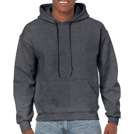 Uniszex Pulóver Kapucnis Hosszú ujjú Gildan Heavy Blend Hooded Sweat   Sötét heather szürke