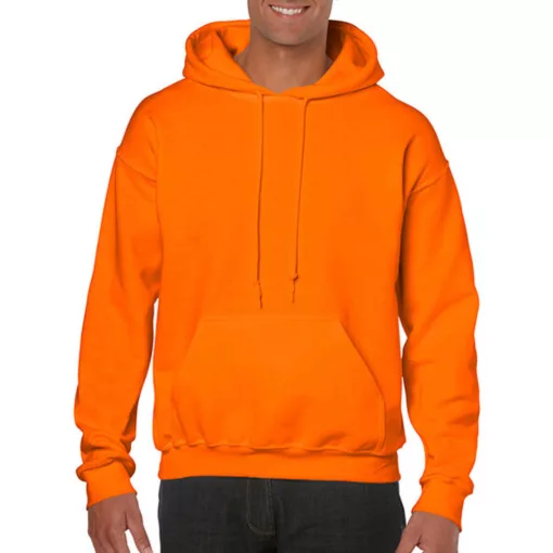 Uniszex Pulóver Kapucnis Hosszú ujjú Gildan Heavy Blend Hooded Sweat   Safety narancssárga   u