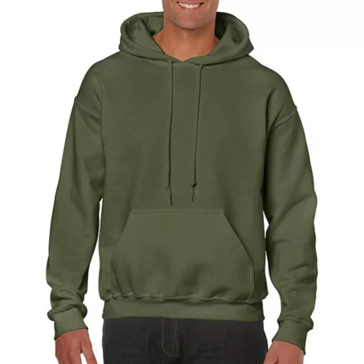 Uniszex Pulóver Kapucnis Hosszú ujjú Gildan Heavy Blend Hooded Sweat   Katonai zöld   urespolo