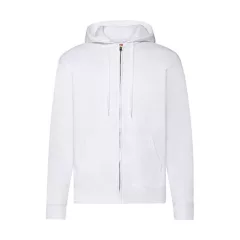 Férfi Pulóver Kapucnis Hosszú ujjú Fruit of the Loom Classic Hooded Sweat Jacket   Fehér   ures