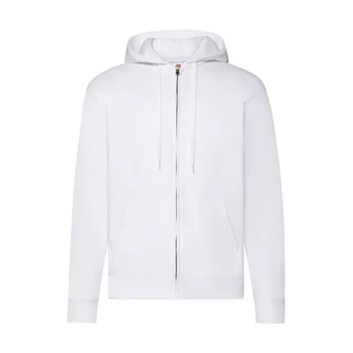 Férfi Pulóver Kapucnis Hosszú ujjú Fruit of the Loom Classic Hooded Sweat Jacket   Fehér   ures