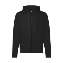 Férfi kapucnis hosszú ujjú pulóver Fruit of the Loom Classic Hooded Sweat Jacket 5XL, Fekete