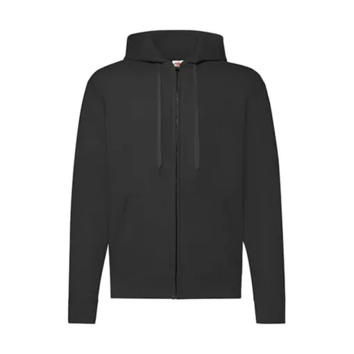 Férfi Pulóver Kapucnis Hosszú ujjú Fruit of the Loom Classic Hooded Sweat Jacket   Fekete   ure