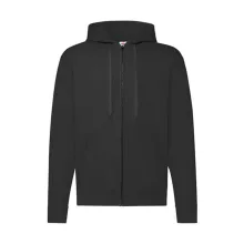 Férfi Pulóver Kapucnis Hosszú ujjú Fruit of the Loom Classic Hooded Sweat Jacket   Fekete   ure