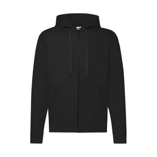 Férfi kapucnis hosszú ujjú pulóver Fruit of the Loom Classic Hooded Sweat Jacket 3XL, Fekete