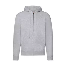 Férfi Pulóver Kapucnis Hosszú ujjú Fruit of the Loom Classic Hooded Sweat Jacket   Heather szür