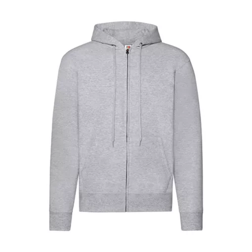 Férfi Pulóver Kapucnis Hosszú ujjú Fruit of the Loom Classic Hooded Sweat Jacket   Heather szür