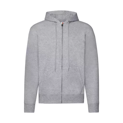 Férfi kapucnis hosszú ujjú pulóver Fruit of the Loom Classic Hooded Sweat Jacket 3XL, Heather s