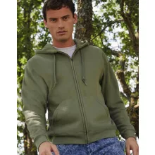 Férfi kapucnis hosszú ujjú pulóver Fruit of the Loom Classic Hooded Sweat Jacket M, Sötét heath