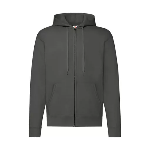 Férfi Pulóver Kapucnis Hosszú ujjú Fruit of the Loom Classic Hooded Sweat Jacket   Világos graf