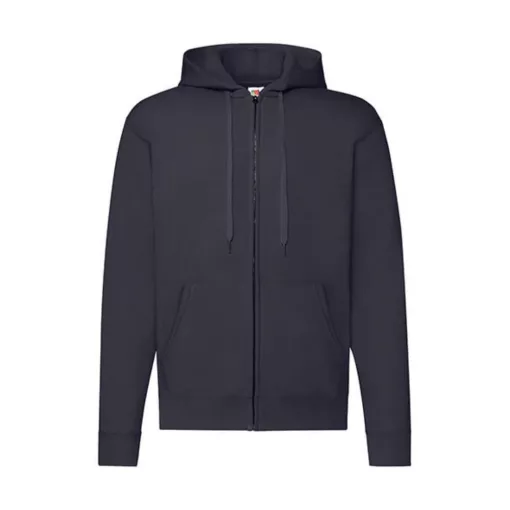 Férfi Pulóver Kapucnis Hosszú ujjú Fruit of the Loom Classic Hooded Sweat Jacket   Mély sötétké
