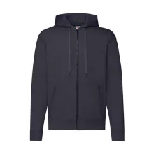 Férfi Pulóver Kapucnis Hosszú ujjú Fruit of the Loom Classic Hooded Sweat Jacket   Mély sötétké