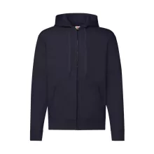 Férfi kapucnis hosszú ujjú pulóver Fruit of the Loom Classic Hooded Sweat Jacket 3XL, Mély söté