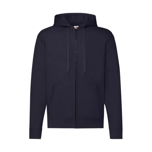 Férfi kapucnis hosszú ujjú pulóver Fruit of the Loom Classic Hooded Sweat Jacket 3XL, Mély söté