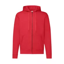 Férfi Pulóver Kapucnis Hosszú ujjú Fruit of the Loom Classic Hooded Sweat Jacket   Piros   ures