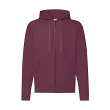 Férfi Pulóver Kapucnis Hosszú ujjú Fruit of the Loom Classic Hooded Sweat Jacket   Burgundi vör