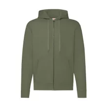 Férfi Pulóver Kapucnis Hosszú ujjú Fruit of the Loom Classic Hooded Sweat Jacket   Oliva zöld