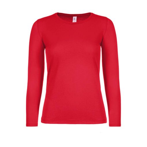 Női hosszú ujjú póló B&C #E150 LSL /women -XS, Piros