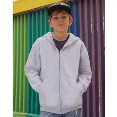 Gyerek Pulóver Kapucnis Hosszú ujjú Fruit of the Loom Premium Kids Hooded Sweat Jacket   Fekete