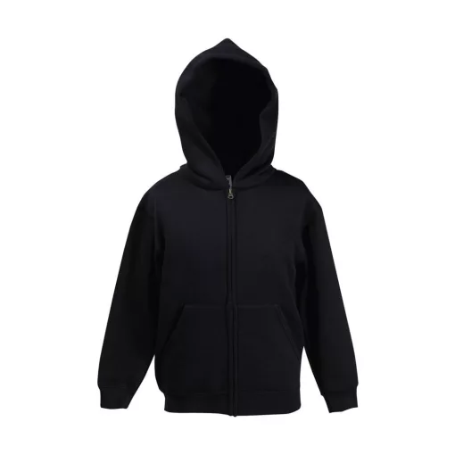 Gyerek Pulóver Kapucnis Hosszú ujjú Fruit of the Loom Premium Kids Hooded Sweat Jacket   Heathe