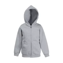 Gyerek Pulóver Kapucnis Hosszú ujjú Fruit of the Loom Premium Kids Hooded Sweat Jacket   Heathe