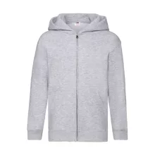 Gyerek Pulóver Kapucnis Hosszú ujjú Fruit of the Loom Premium Kids Hooded Sweat Jacket   Heathe