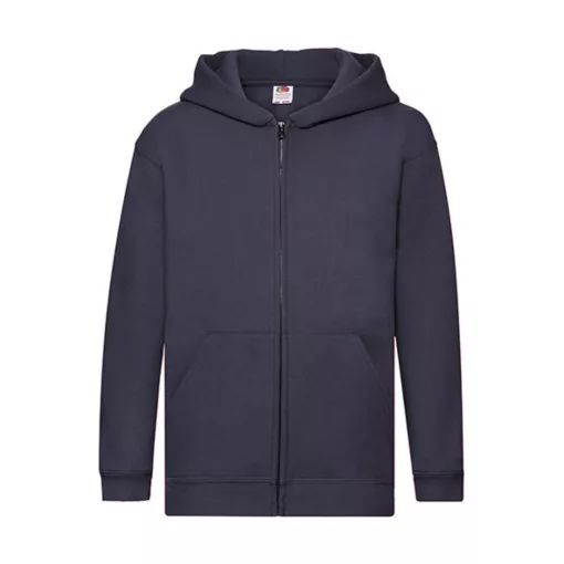 Gyerek Pulóver Kapucnis Hosszú ujjú Fruit of the Loom Premium Kids Hooded Sweat Jacket   Mély s