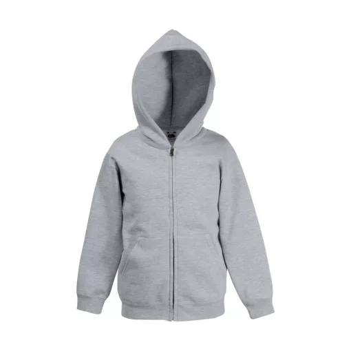 Gyerek Pulóver Kapucnis Hosszú ujjú Fruit of the Loom Premium Kids Hooded Sweat Jacket   Piros