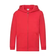 Gyerek Pulóver Kapucnis Hosszú ujjú Fruit of the Loom Premium Kids Hooded Sweat Jacket   Piros