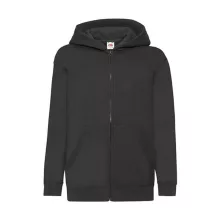 Gyerek Pulóver Kapucnis Hosszú ujjú Fruit of the Loom Classic Hooded Sweat Jacket Kids   Fekete