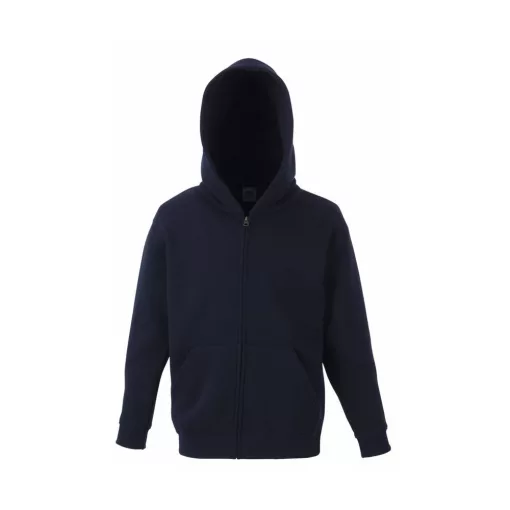 Gyerek Pulóver Kapucnis Hosszú ujjú Fruit of the Loom Classic Hooded Sweat Jacket Kids   Fekete