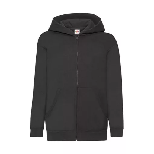 Gyerek Pulóver Kapucnis Hosszú ujjú Fruit of the Loom Classic Hooded Sweat Jacket Kids   Fekete
