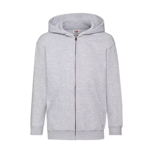Gyerek Pulóver Kapucnis Hosszú ujjú Fruit of the Loom Classic Hooded Sweat Jacket Kids   Heathe