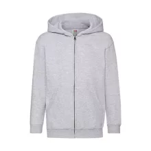 Gyerek Pulóver Kapucnis Hosszú ujjú Fruit of the Loom Classic Hooded Sweat Jacket Kids   Heathe