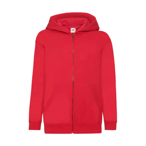 Gyerek Pulóver Kapucnis Hosszú ujjú Fruit of the Loom Classic Hooded Sweat Jacket Kids   Piros