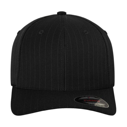 Uniszex  Sapka Flexfit Pinstripe Cap -S/M, Sötétszürke/Fehér