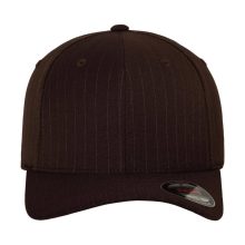 Uniszex  Sapka Flexfit Pinstripe Cap -S/M, Barna/Fehér