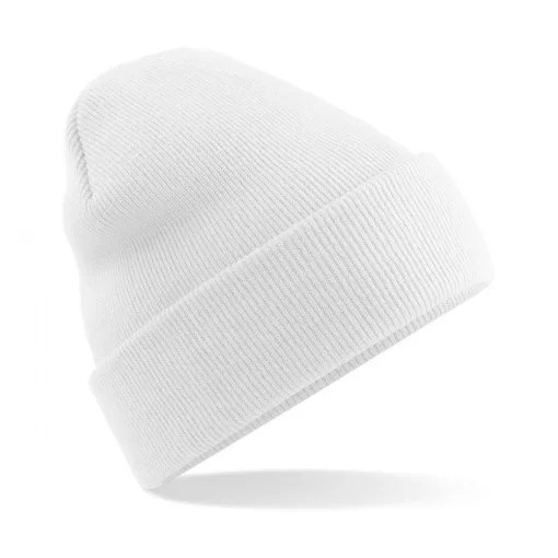 Uniszex téli sapka Beechfield B45 Original Cuffed Beanie Egy méret, Fehér