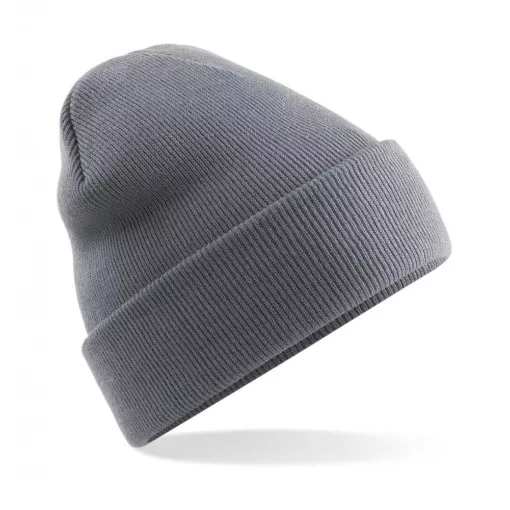 Uniszex téli sapka Beechfield Original Cuffed Beanie Egy méret, Grafitszürke