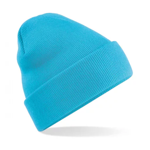 Uniszex téli sapka Beechfield B45 Original Cuffed Beanie Egy méret, Surf Kék