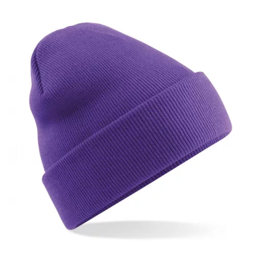 Uniszex téli sapka Beechfield Original Cuffed Beanie Egy méret, Lila