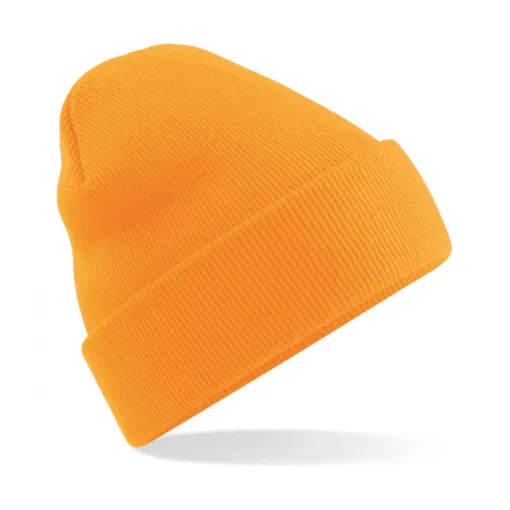 Uniszex téli sapka Beechfield Original Cuffed Beanie Egy méret, Fluorescent Narancssárga