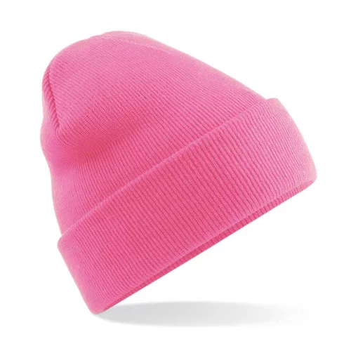 Uniszex téli sapka Beechfield Original Cuffed Beanie Egy méret, Igazi Rózsaszín