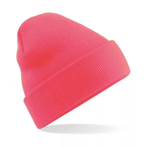 Uniszex téli sapka Beechfield Original Cuffed Beanie Egy méret, Fluorescent Rózsaszín